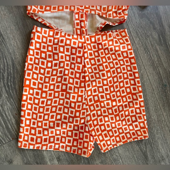 NWOT! ASOS DESIGN jersey jacquard collar retro romper in geo print size 2 - Picture 7 of 13